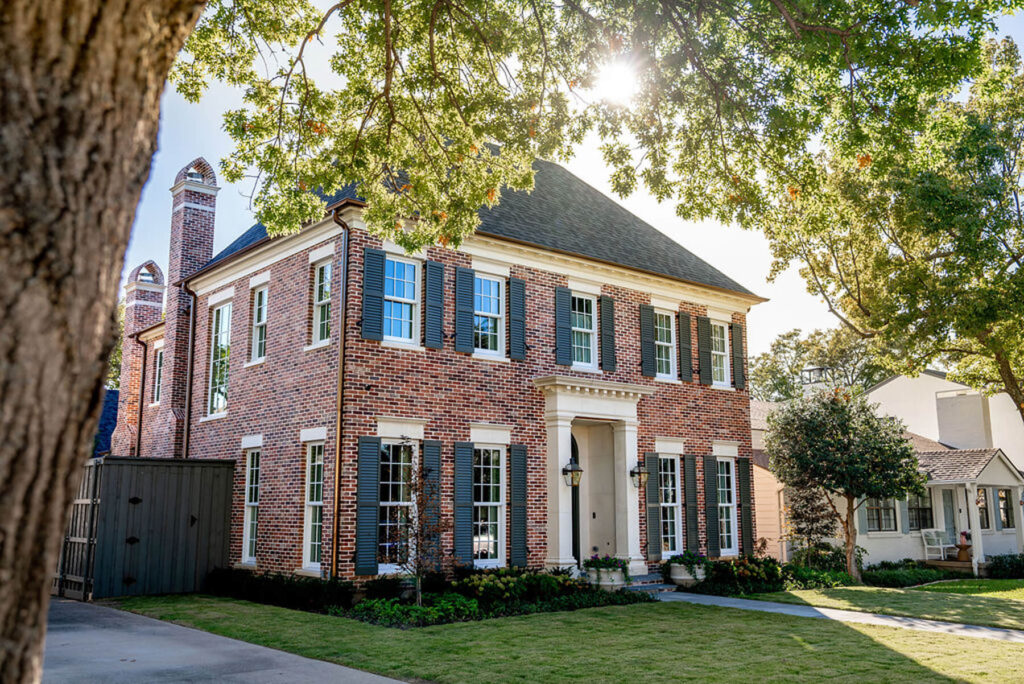 Bryn Mawr traditional brick custom home exterior in Dallas
